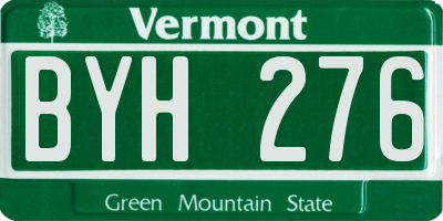 VT license plate BYH276