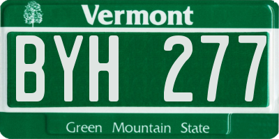 VT license plate BYH277