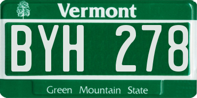VT license plate BYH278