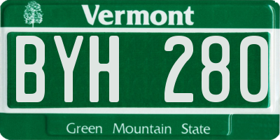 VT license plate BYH280