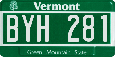 VT license plate BYH281