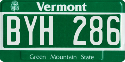 VT license plate BYH286