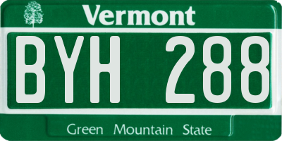 VT license plate BYH288