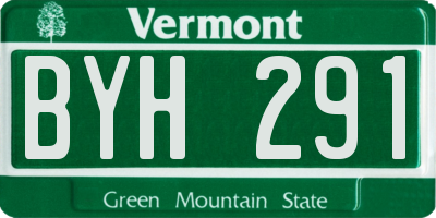 VT license plate BYH291