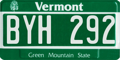 VT license plate BYH292