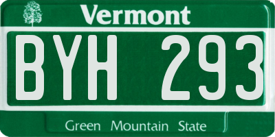 VT license plate BYH293
