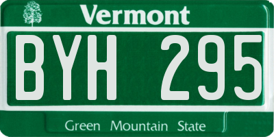 VT license plate BYH295