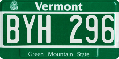 VT license plate BYH296