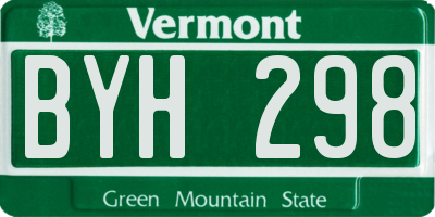 VT license plate BYH298