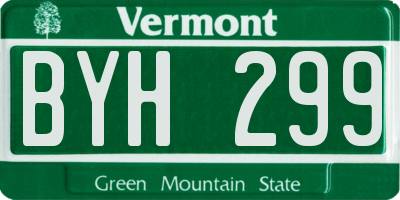 VT license plate BYH299