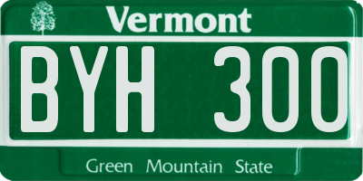 VT license plate BYH300