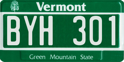 VT license plate BYH301