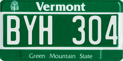 VT license plate BYH304