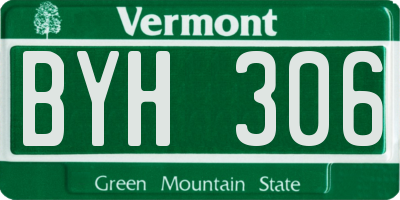 VT license plate BYH306