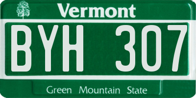 VT license plate BYH307
