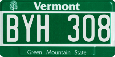 VT license plate BYH308