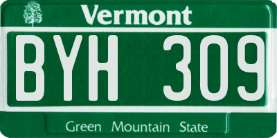 VT license plate BYH309