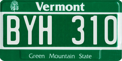 VT license plate BYH310