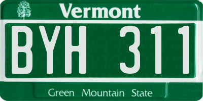 VT license plate BYH311