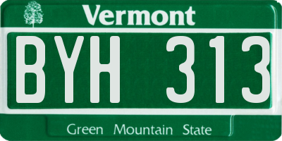 VT license plate BYH313