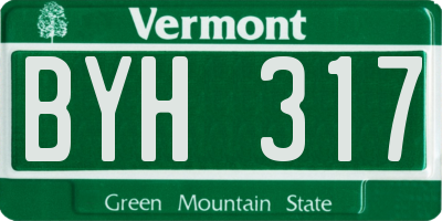 VT license plate BYH317