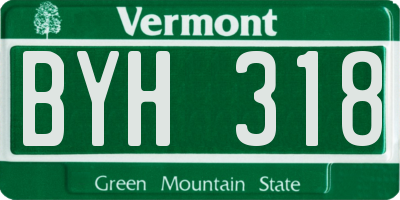 VT license plate BYH318