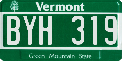 VT license plate BYH319