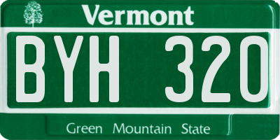 VT license plate BYH320