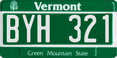 VT license plate BYH321