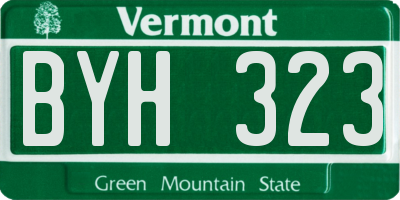 VT license plate BYH323