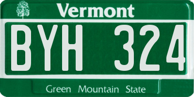 VT license plate BYH324