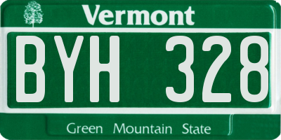 VT license plate BYH328