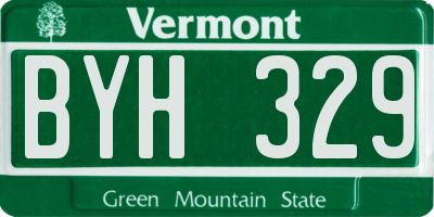 VT license plate BYH329