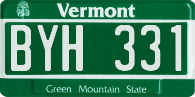 VT license plate BYH331