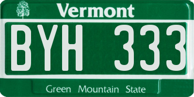 VT license plate BYH333