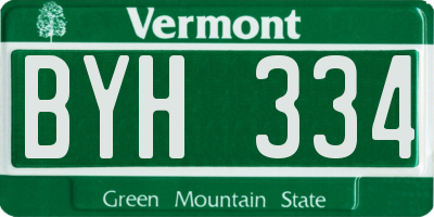 VT license plate BYH334