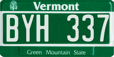 VT license plate BYH337