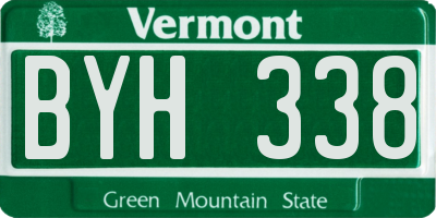 VT license plate BYH338