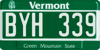 VT license plate BYH339