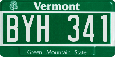 VT license plate BYH341