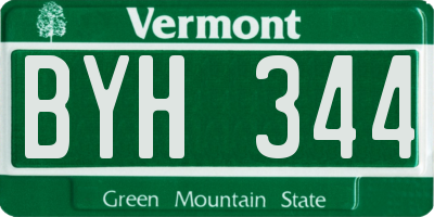 VT license plate BYH344