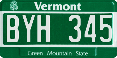 VT license plate BYH345