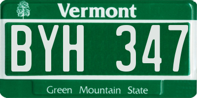 VT license plate BYH347