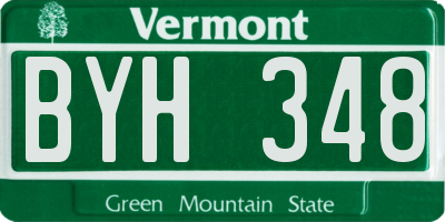VT license plate BYH348