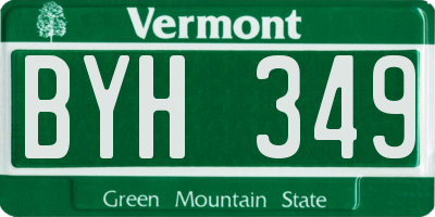 VT license plate BYH349