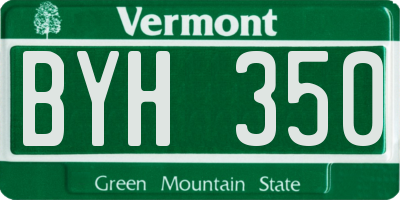VT license plate BYH350