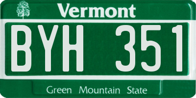 VT license plate BYH351