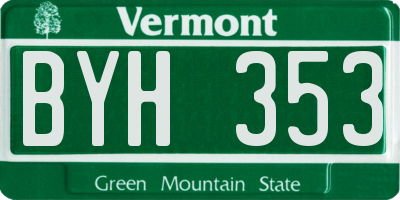 VT license plate BYH353