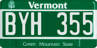VT license plate BYH355