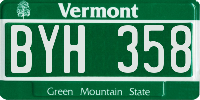VT license plate BYH358